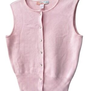 Watermelon Sugar Knit Sweater Vest Pink Size S Twee Coquette Strawberry Buttons